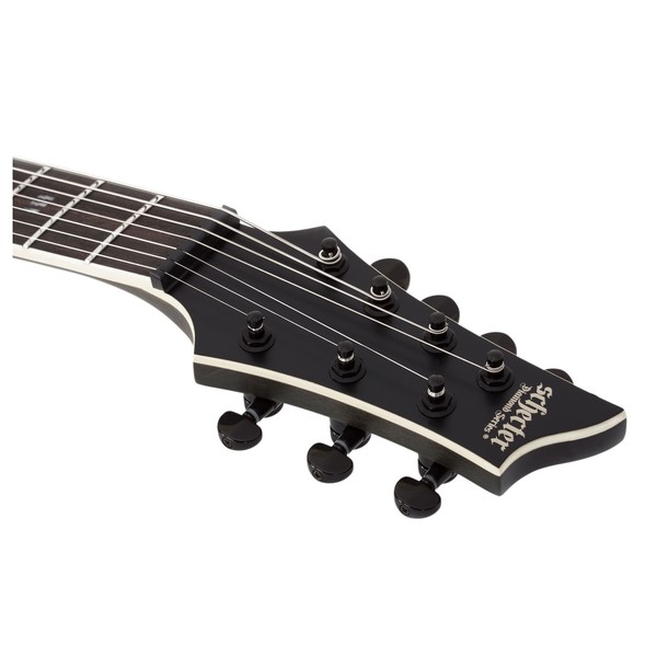 Schecter C-7 SLS Evil Twin, Satin Black - Headstock (Front)