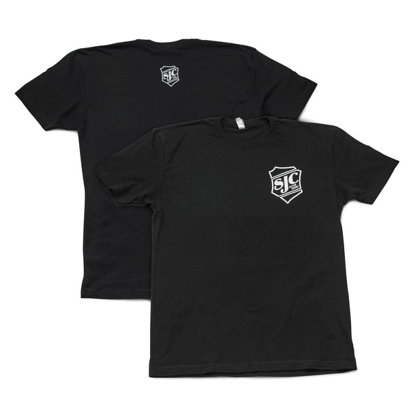 SJC Drums Shield Logo T-shirt 2017, Small back logo, Black, Small - Main Image