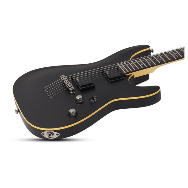 Schecter Demon-6, Aged Black Satin - flat
