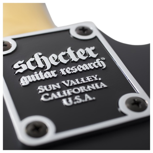 Schecter Demon-6, Aged Black Satin - neck plate