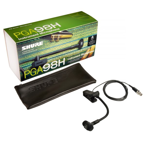Shure PGA98H Condenser Mic, TA4F Wireless Connector - Nearly New - Box with Microphone and Case