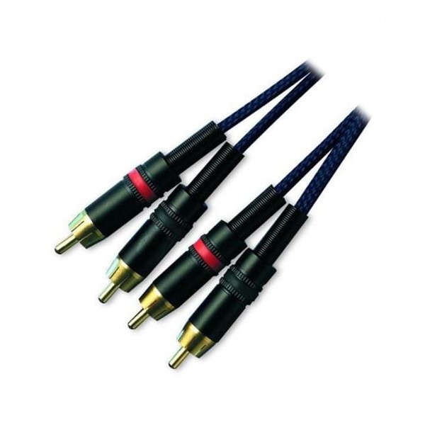 Van Damme 0.82 Blue Series Studio Grade Twin Phono - Phono Cable, 2m