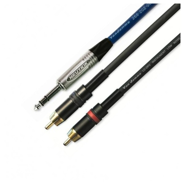 Van Damme 0.82 Blue Series Stereo Jack - Twin Phono Cable, 10m