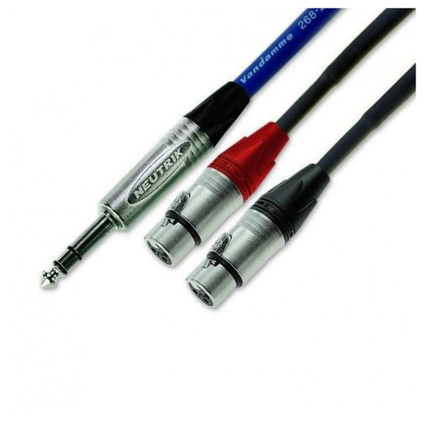 Van Damme 0.82 Blue Series Stereo Jack - Twin XLR(F) Cable, 10m