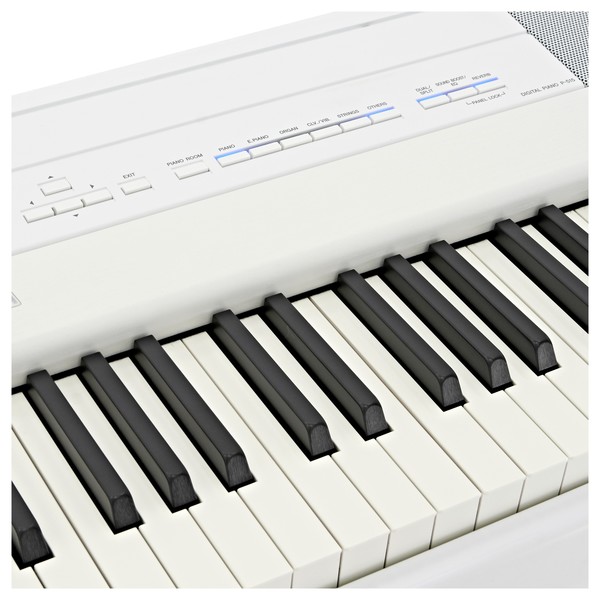 Yamaha P515 Digital Piano, White close angle