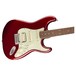 Fender Deluxe Stratocaster HSS Electric Guitar, PF, Candy Apple Red body and neck close up