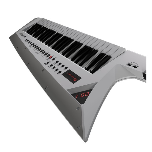 AX-Edge Keytar Synth, White - Angled 3