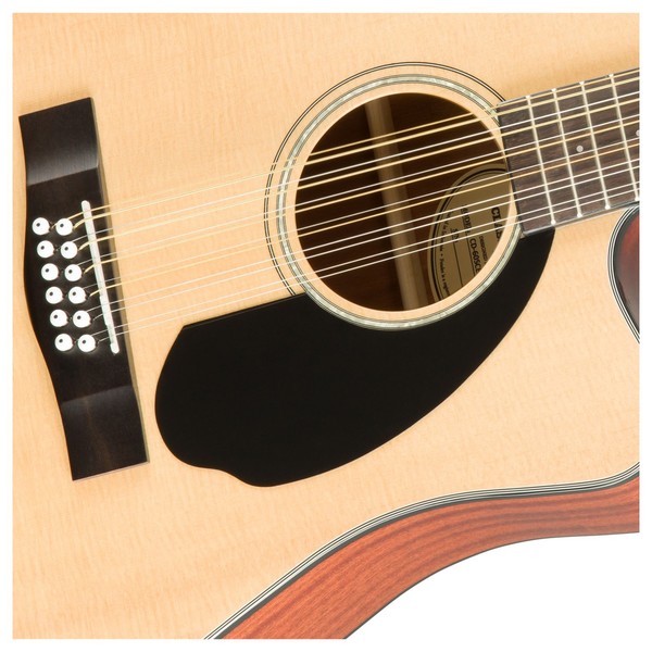 Fender CD-60SCE Dreadnought 12 String Acoustic, Natural - Bridge