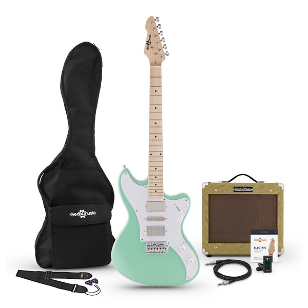 Seattle Electric Guitar and SubZero V35RG Amp Pack, Seafoam Green Pack