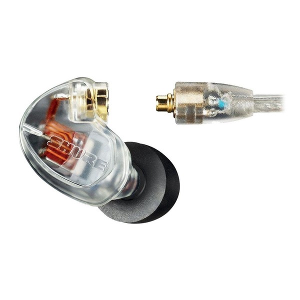 Shure SE425 Sound Isolating Earphones, Clear, Cable Connector