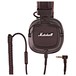 Marshall Major III On-Ear Headphones, Brown cables