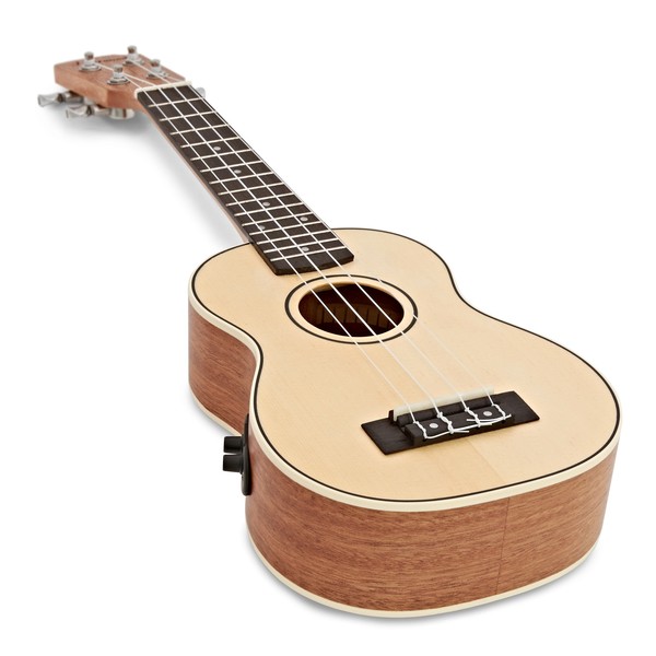 Hartwood Renaissance Electro Acoustic Soprano Ukulele, Natural angle