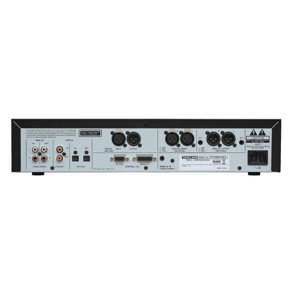 Tascam CD-RW901MKII Professional Audio CD Recorder - Rear View