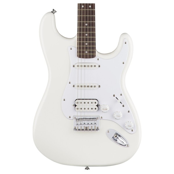 Squier Bullet Stratocaster HSS hartes Endstück, Arctic White