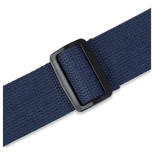 Levys 2" Cotton Guitar Strap w/ Leather Ends, Navy - Buckle