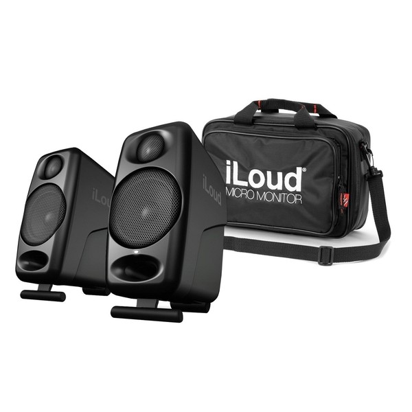 IK Multimedia iLoud Micro Monitors, Black with Travel Bag - Full Bundle