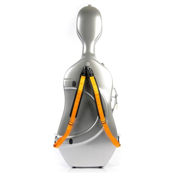 BAM DEF1005XL La Defense Hightech Cello Case, Brushed Aluminium, Straps