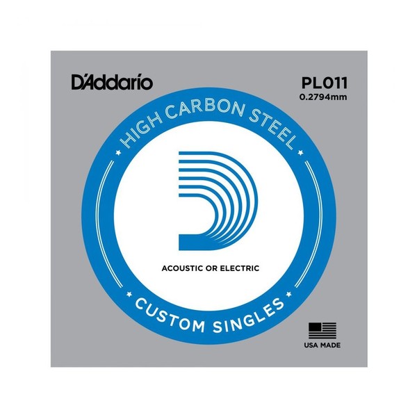 D'Addario Single Plain Steel 011 - Front