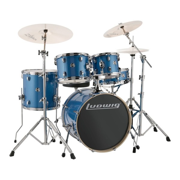 Ludwig Evolution 22'' 5pc Drum Kit w/ Hardware, Azure Blue - Main Image
