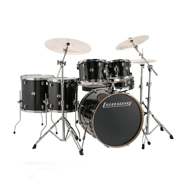 Ludwig Evolution 22'' 6pc Drum Kit w/ Hardware, Black Sparkle - Main Image