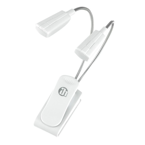 Adam Hall SLED 2 Pro Dual Gooseneck Music Stand Lamp, White Angled