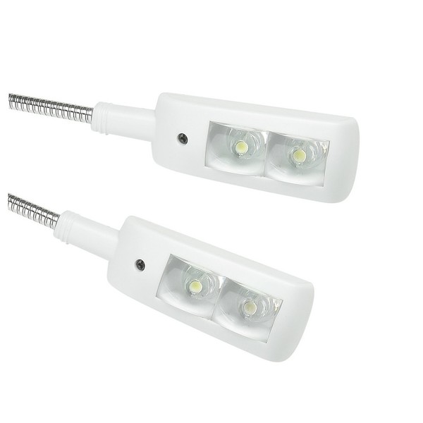 Adam Hall SLED 2 Pro Dual Gooseneck Music Stand Lamp, White LEDs