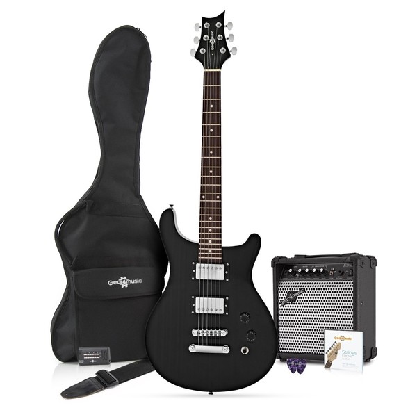 Pasadena Electric Guitar by Gear4music + Complete Pack, Black
