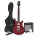 Pasadena Electric Guitar by Gear4music + 15W Amp Pack, Trans Red