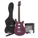 Pasadena Electric Guitar by Gear4music + Complete Pack, Trans Purple