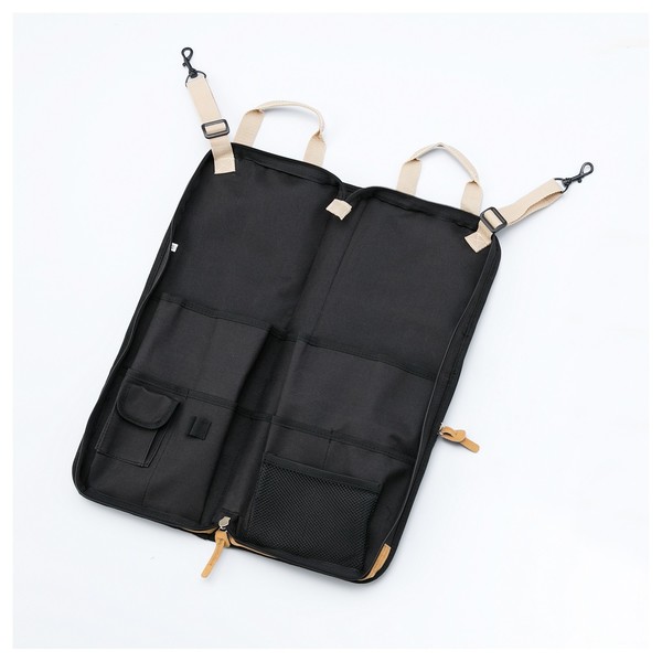 Tama PowerPad Vintage Deluxe Stick Bag (Black) - Open