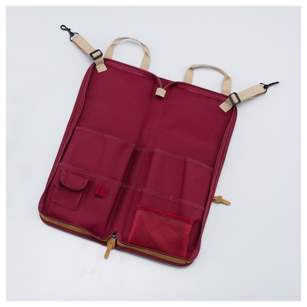 Tama PowerPad Vintage Deluxe Stick Bag (Wine Red) - Open