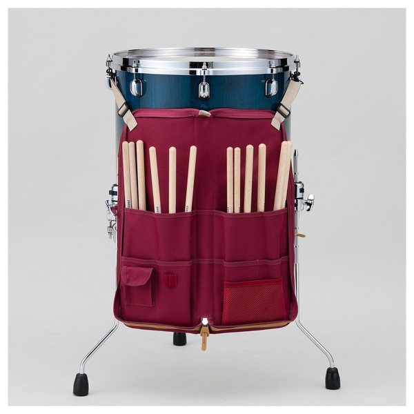 Tama PowerPad Vintage Deluxe Stick Bag (Wine Red) - Setup