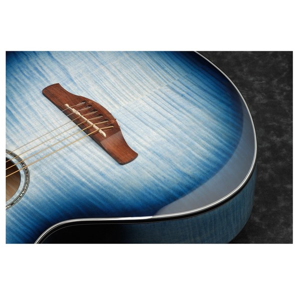 Ibanez AEWC400 Electro, Transparent Indigo Blue Burst - Bridge