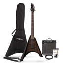 Harlem V Electric Guitar + 15W Amp Pack, Trans Black