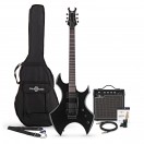 Harlem X E-Gitarre im Paket mit 15-Watt-Verst&auml;rker, Schwarz