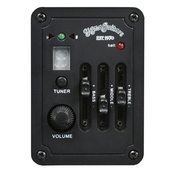 Sigma 000ME+ Electro Acoustic, Natural Sigma Preamp View