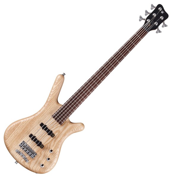 Warwick GPS Corvette Ash Passive 5-String Bass, Natural Satin Front 
