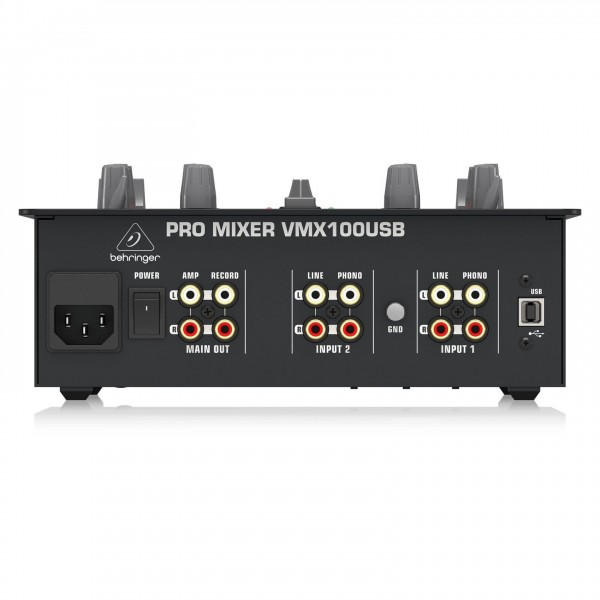Behringer Pro VMX100USB Professional 2-Channel DJ Mixer back