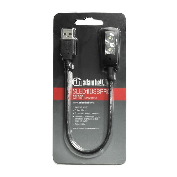 Adam Hall SLED USB Pro Gooseneck Lamp Packaging