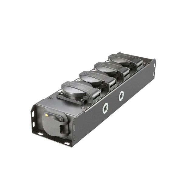 Adam Hall Proport IP54 Rated Power Strip, 4 Black EU Sockets Back