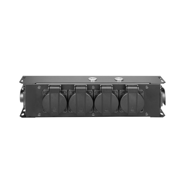 Adam Hall Proport IP54 Rated Power Strip, 4 Black EU Sockets Top