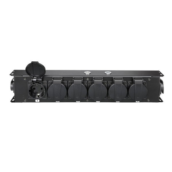 Adam Hall Proport IP54 Rated Power Strip, 6 EU Sockets Open Latch