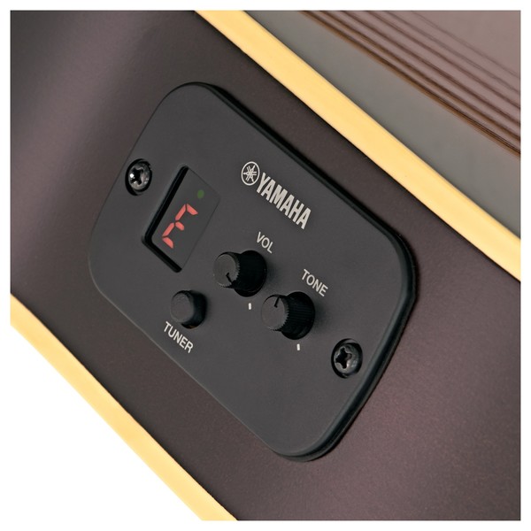 Yamaha APXT2 3/4 Electro Acoustic Guitar, Dark Red Burst tuner