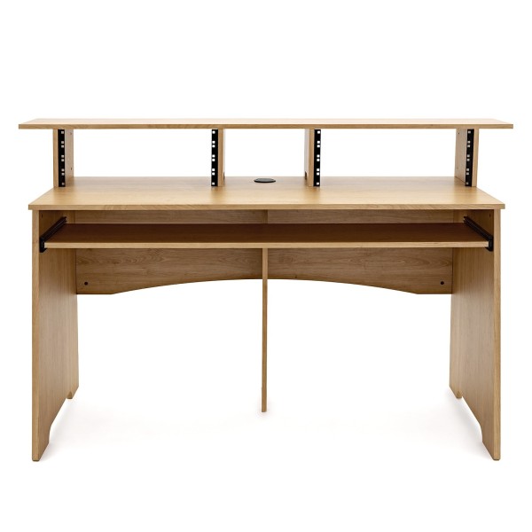 modul 3-Tier Pro Audio 8U Studio Desk, Light Oak