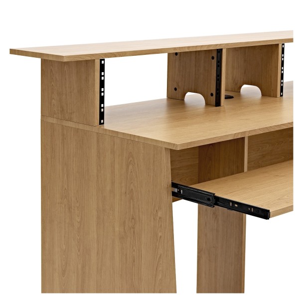 modul 3-Tier Pro Audio 8U Studio Desk, Light Oak