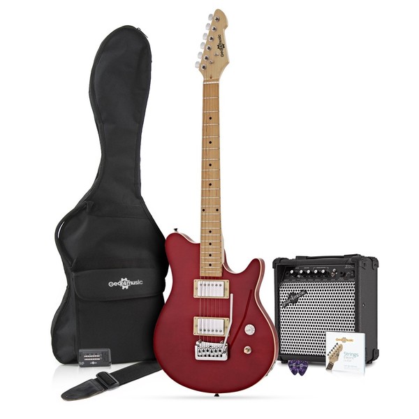 Santa Monica Electric Guitar + Complete Pack, Trans Red