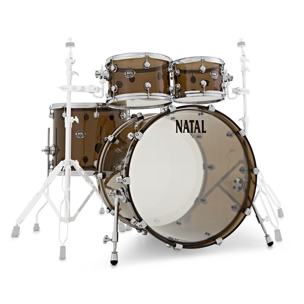Natal Arcadia Acrylic 22" 4 Piece Shell Pack, Transparent Grey main