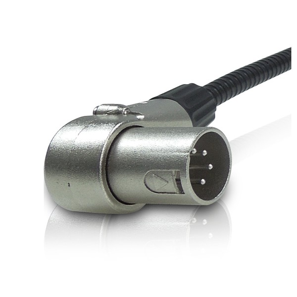 Klark Teknik LEDLAMP18-RA 18" LED Gooseneck Light with XLR, RA, Connector Close Up Side