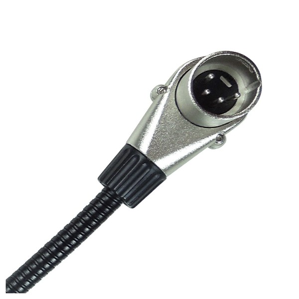 Klark Teknik LEDLAMP18-RA 18" LED Gooseneck Light with XLR, RA, Connector Close Up Top