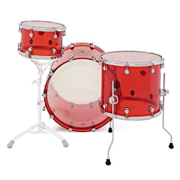 Natal Arcadia Acrylic 22" 3 Piece Shell Pack, Transparent Red back